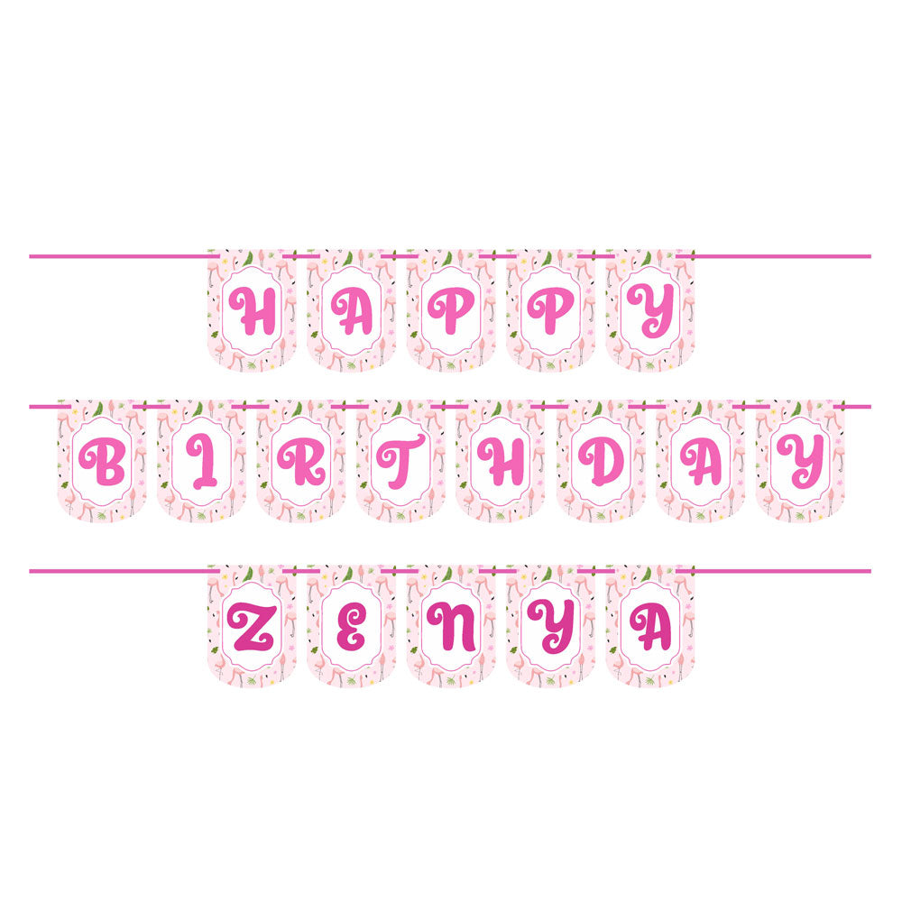 Flamingo Theme Customized Bunting