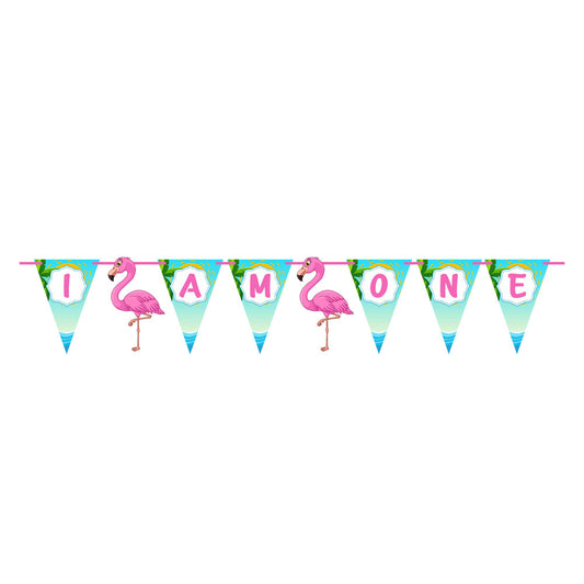 Flamingo Theme Age Bunting