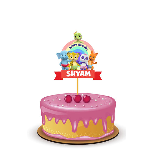 Word Party Theme Caketopper