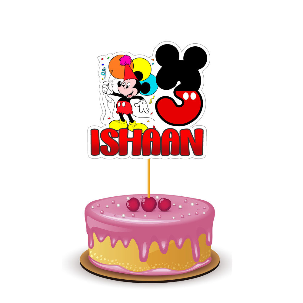 Mickey Mouse Theme Personalized Caketopper
