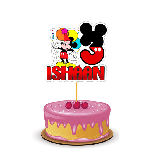 Mickey Mouse Theme Personalized Caketopper