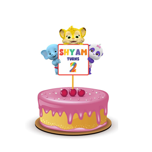 Word Party Theme Personalized Caketopper