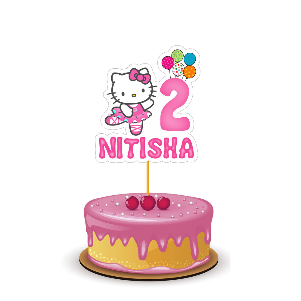 Hello Kitty Theme Personalized Caketopper