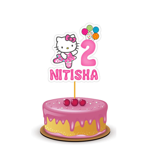 Hello Kitty Theme Personalized Caketopper