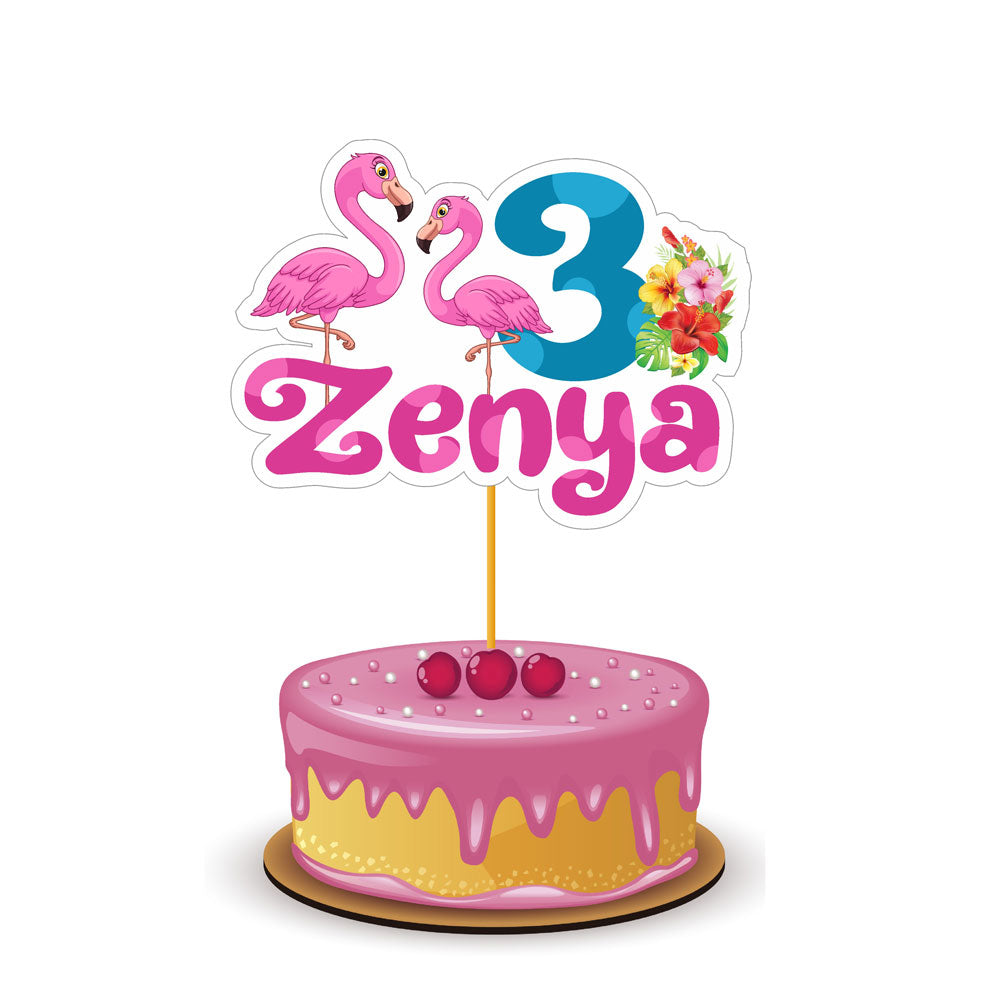 Flamingo Theme Customized Caketopper