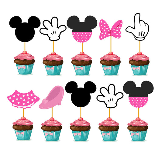 Minnie Mouse Theme Classic Cupcake Topper