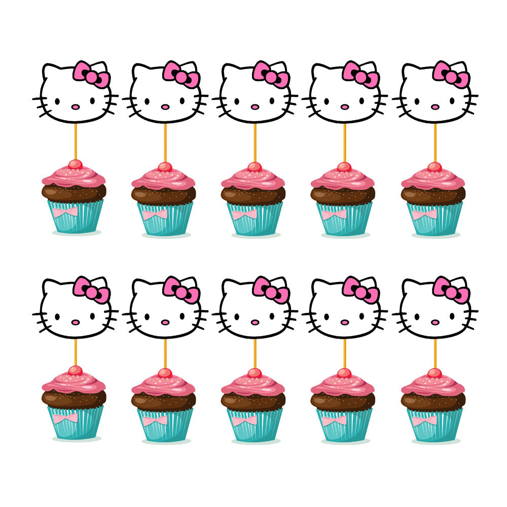 Hello Kitty Theme Classic Cupcake Topper