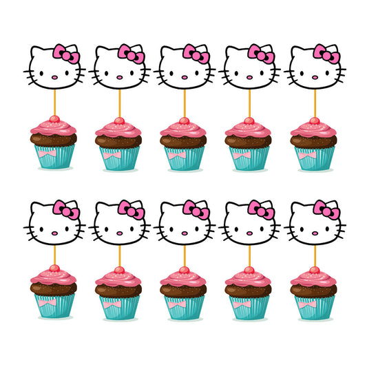 Hello Kitty Theme Classic Cupcake Topper