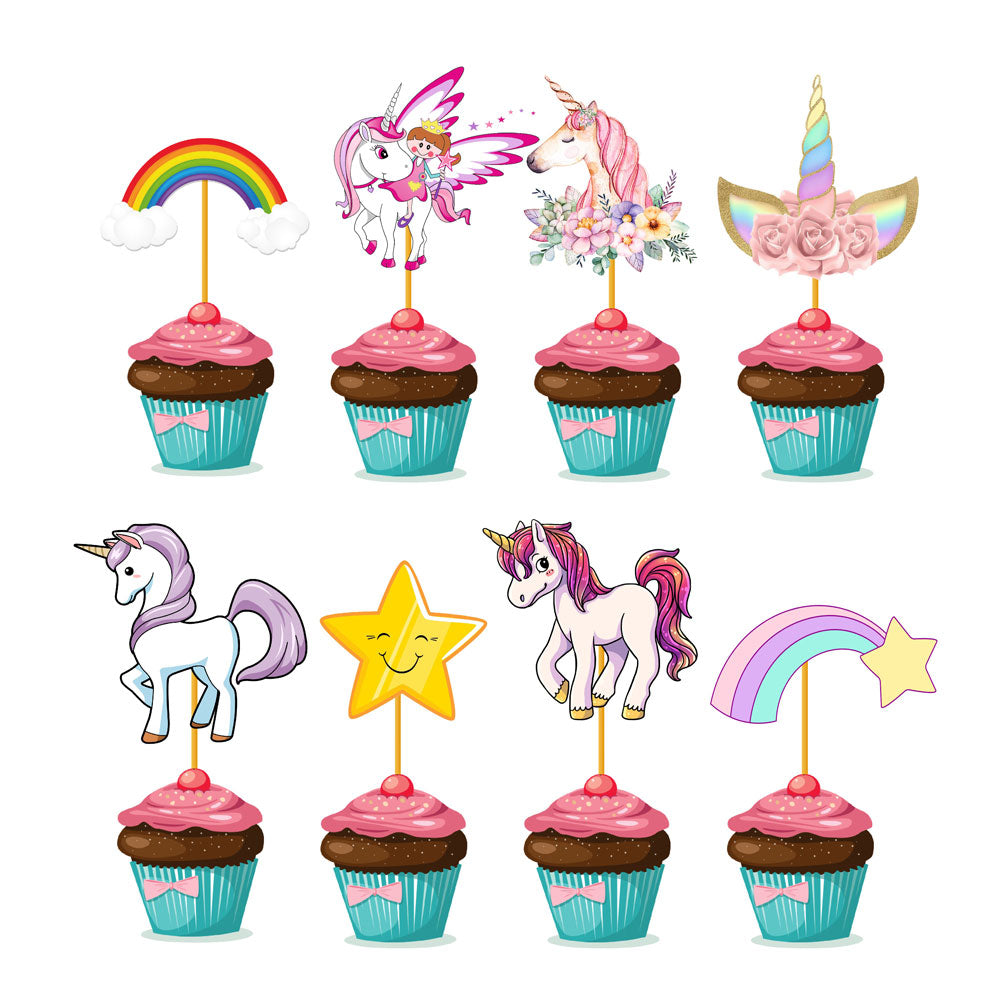 Unicorn Theme Classic Cupcake Topper