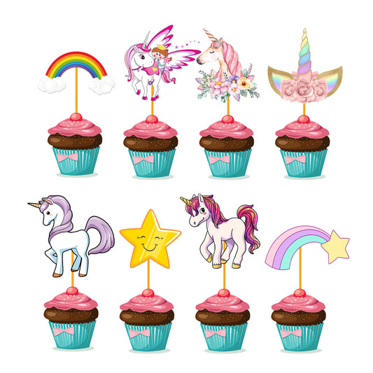 Unicorn Theme Classic Cupcake Topper