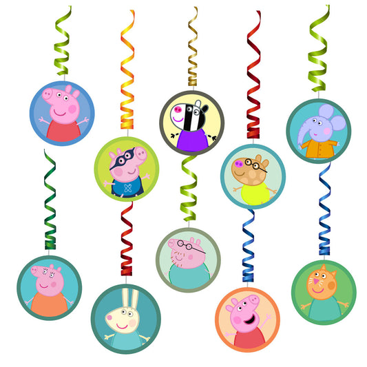 Peppa Pig Girl Theme Round Swirls