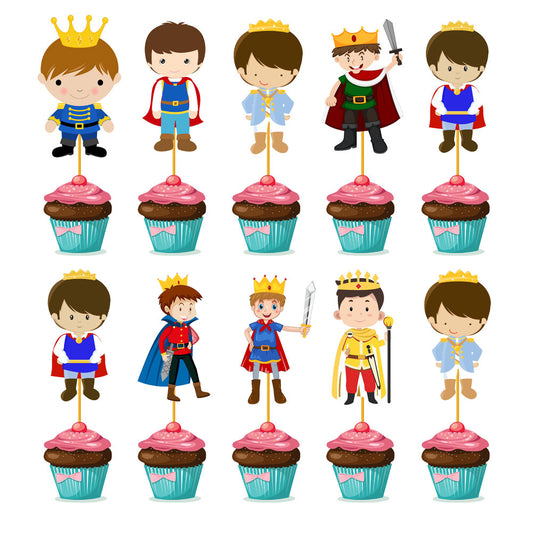 Prince Theme Round Cupcake Topper