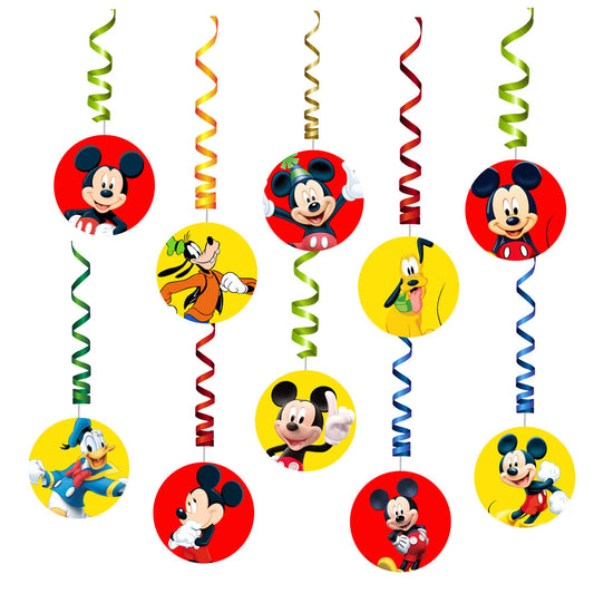 Mickey Mouse Theme Round Swirls