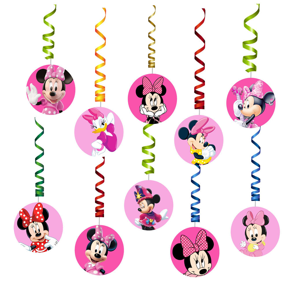 Minnie Mouse Theme Round Swirls