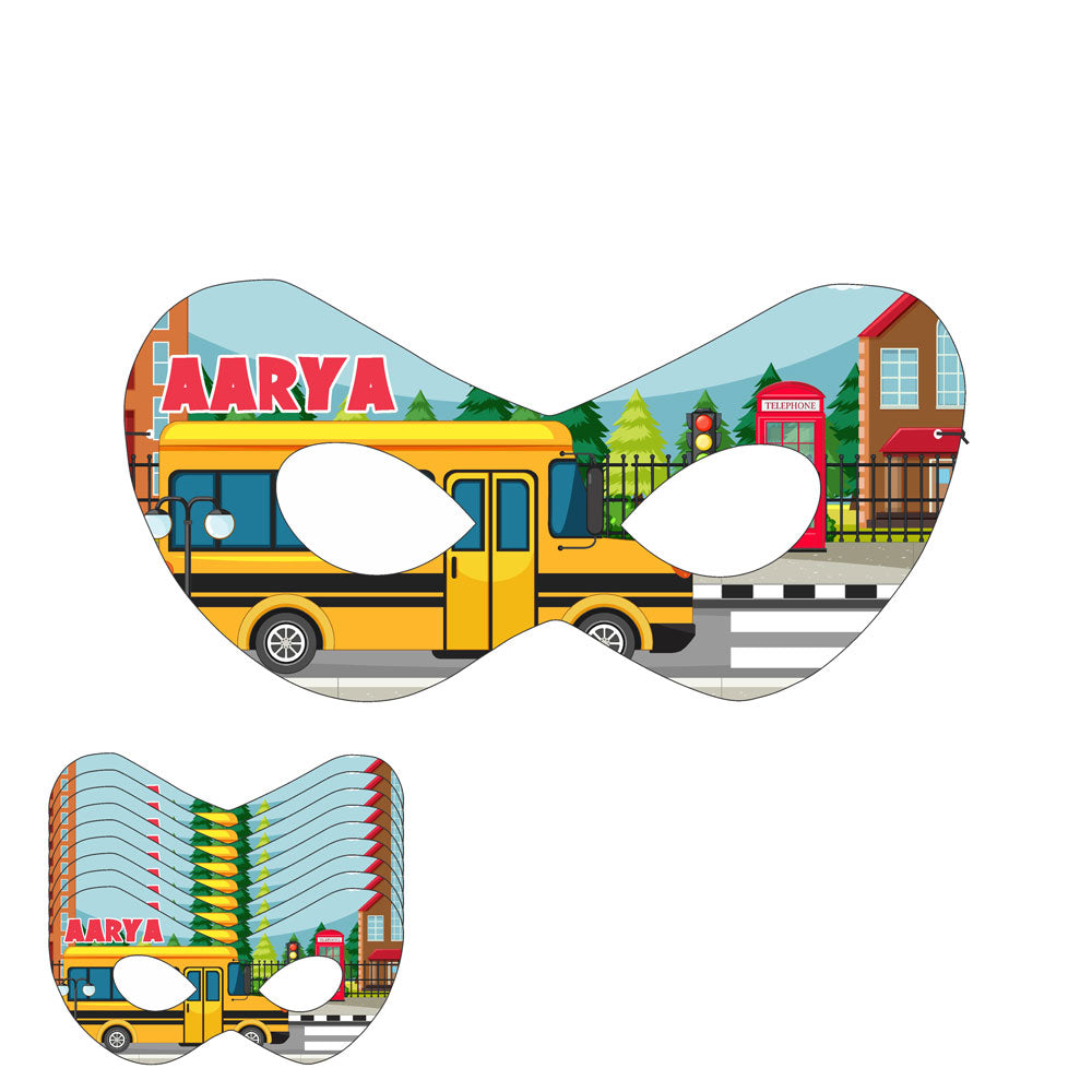 Wheels on the Bus Theme Personalized Eye Mask