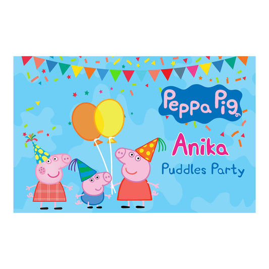 Peppa Pig Girl Theme Backdrop