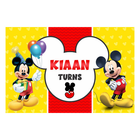 Mickey Mouse Theme Personalized Backdrop