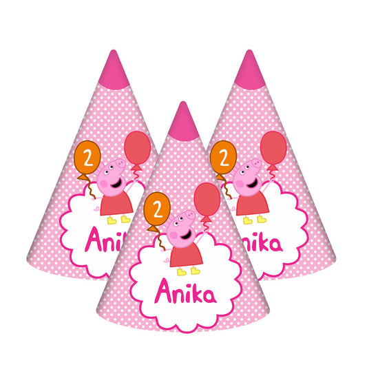 Peppa Pig Girl Theme Personalized Hat