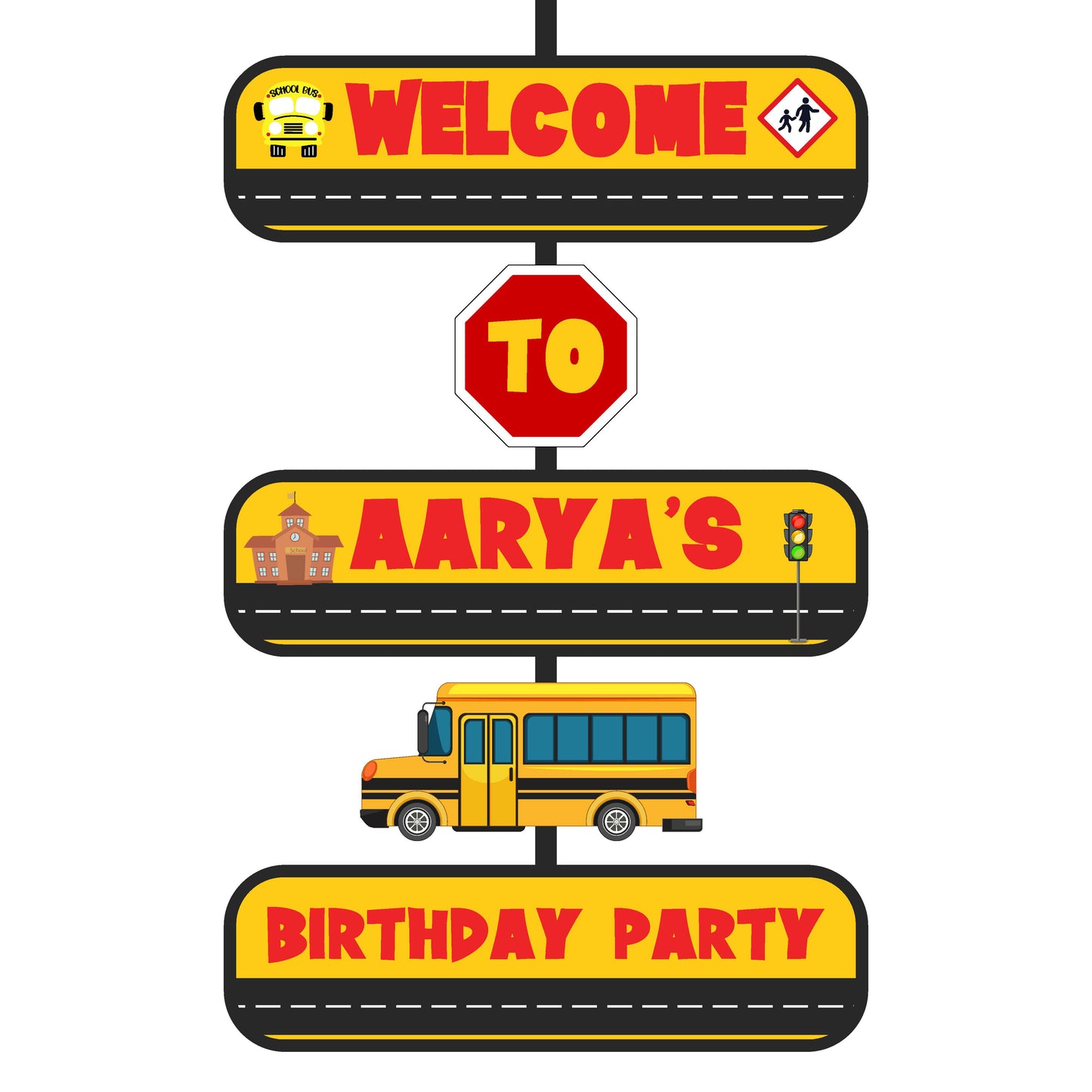 Wheels on the Bus Theme Door Poster