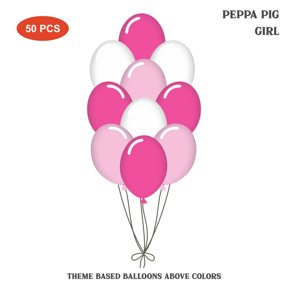 Peppa Pig Girl Theme Balloons