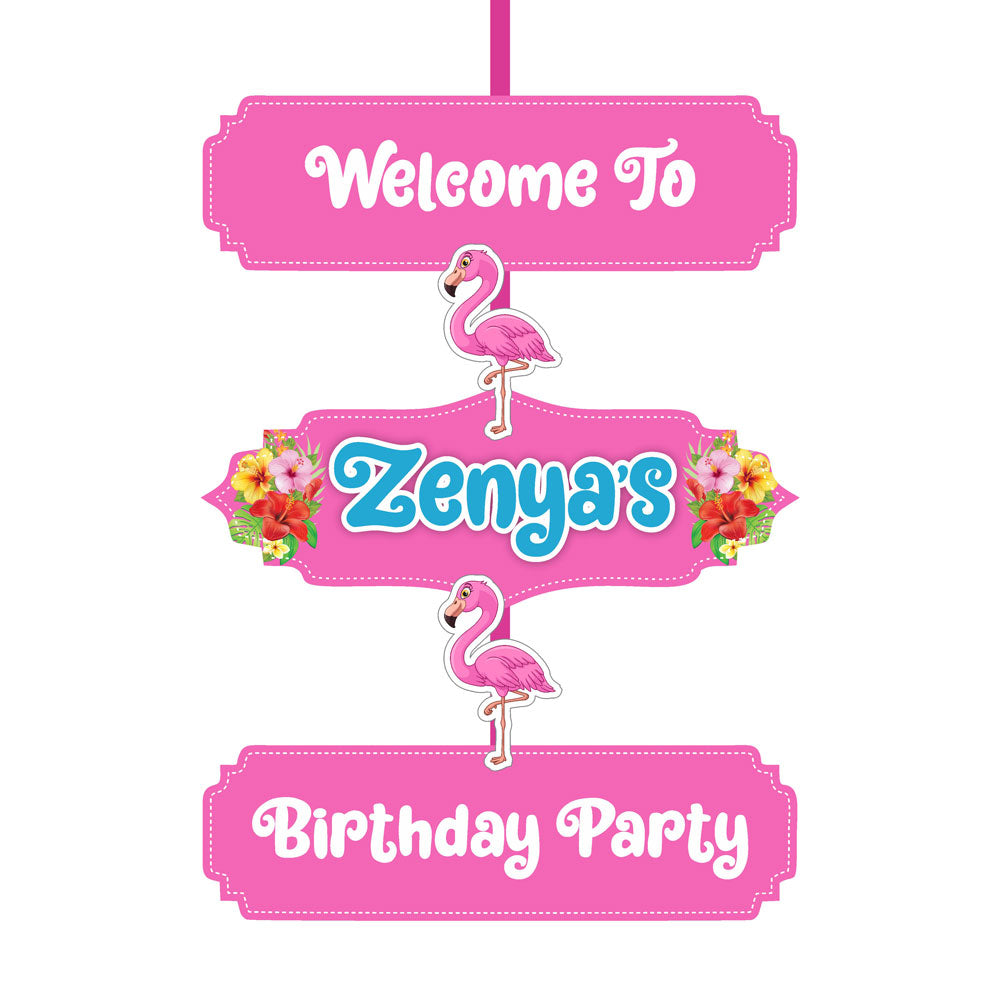 Flamingo Theme Door Poster