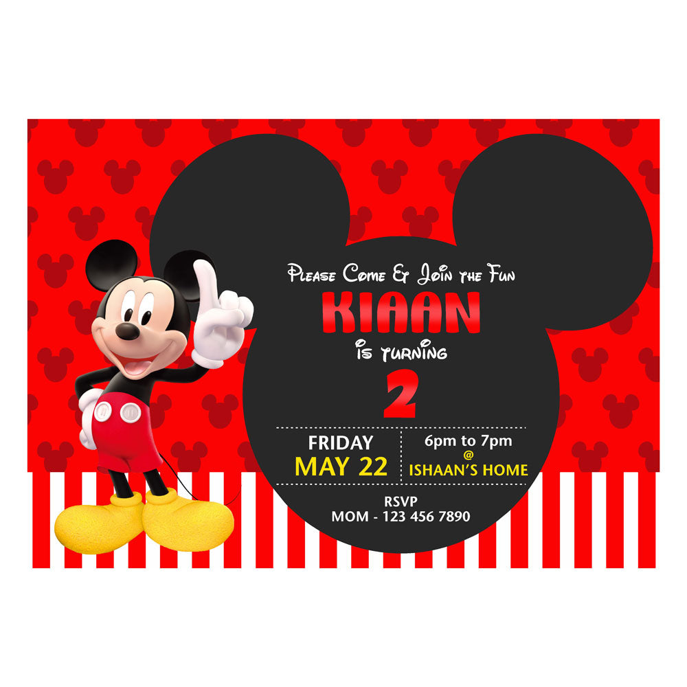 Mickey Mouse Theme Invite