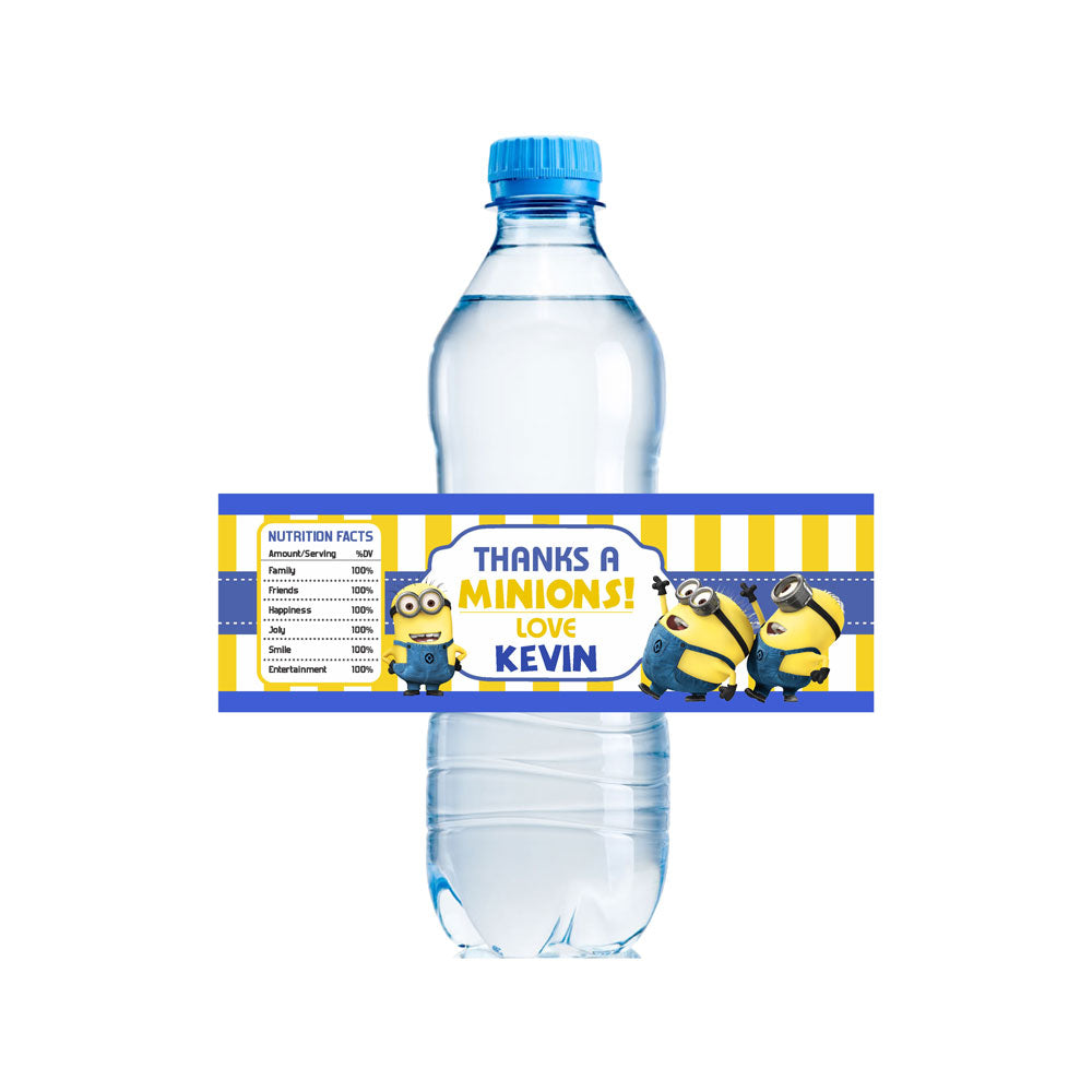 Minions Theme Water Bottle Sticker