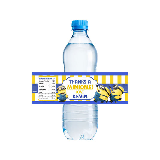 Minions Theme Water Bottle Sticker