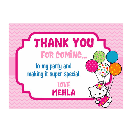 Hello Kitty Theme Thank You Cards