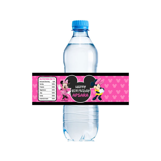 Minnie Mouse Theme Water Bottle Sticker