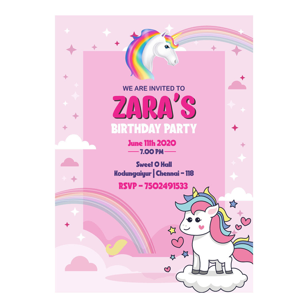 Unicorn Theme Invite
