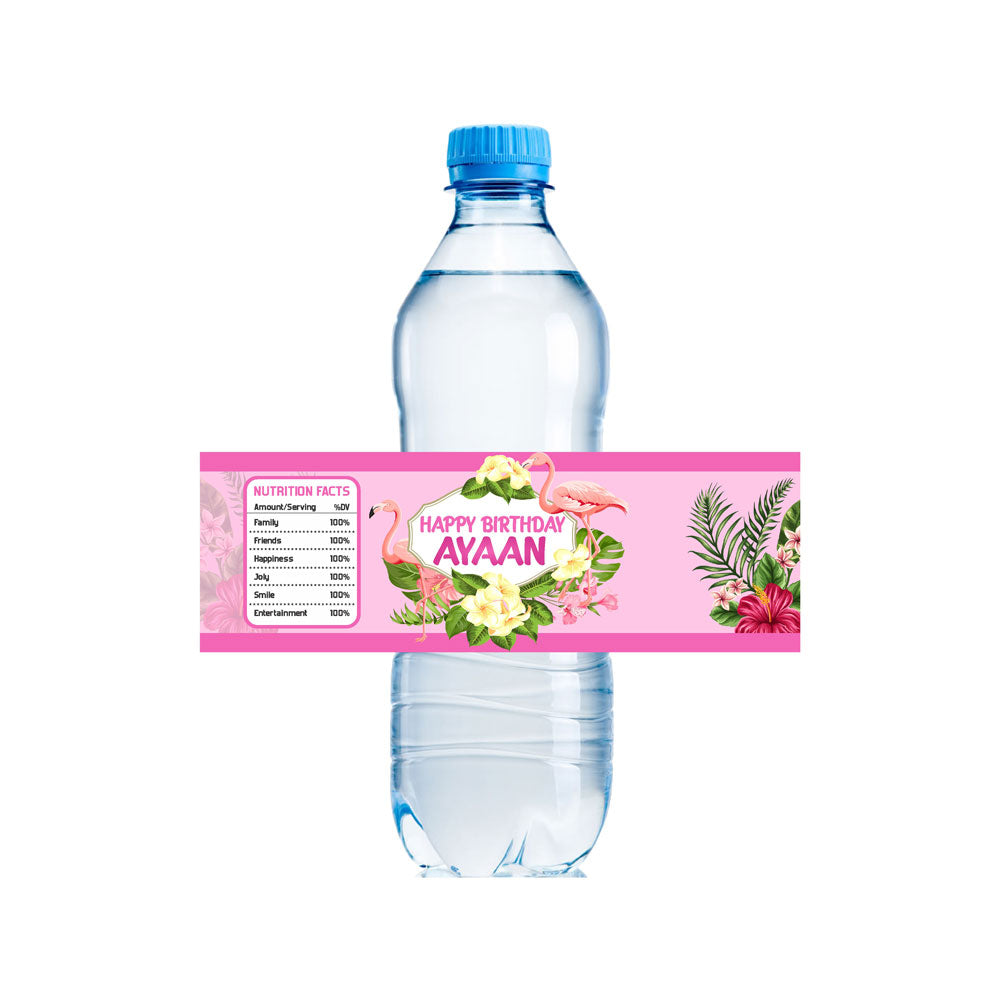 Flamingo Theme Water Bottle Sticker