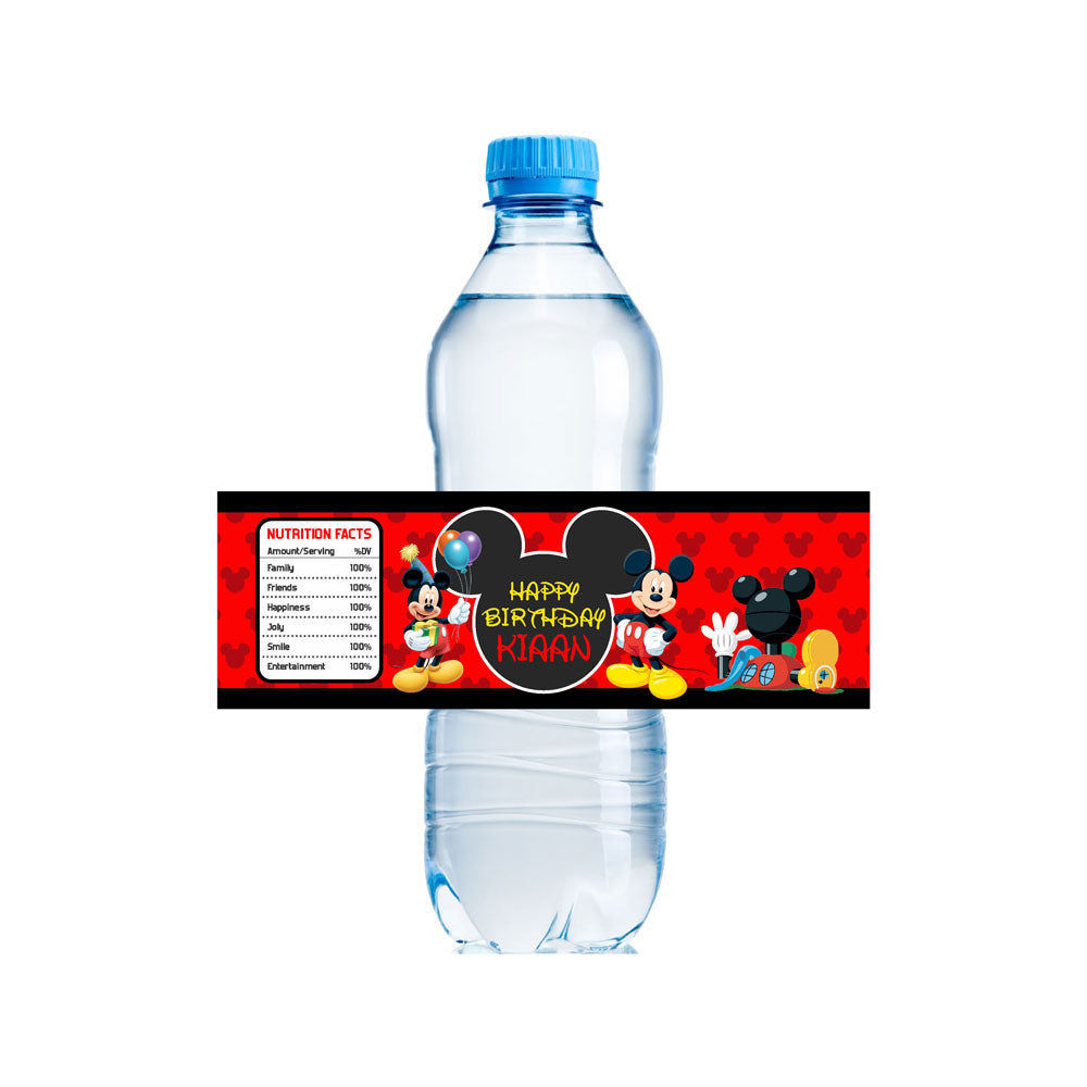 Mickey Mouse Theme Water Bottle Sticker