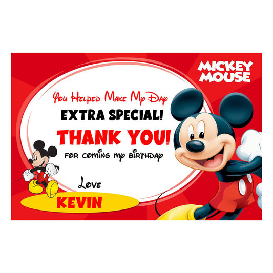 Mickey Mouse Theme Thank You Cards