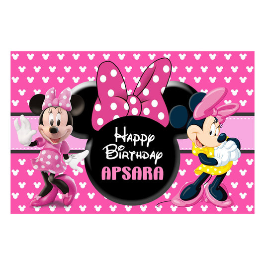 Minnie Mouse Theme Personalized Backdrop