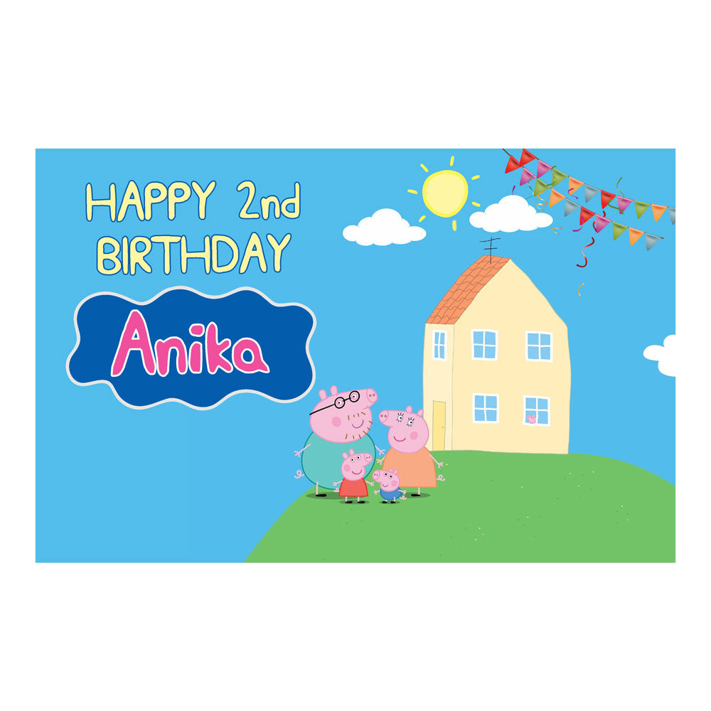 Peppa Pig Girl Theme Customized Backdrop