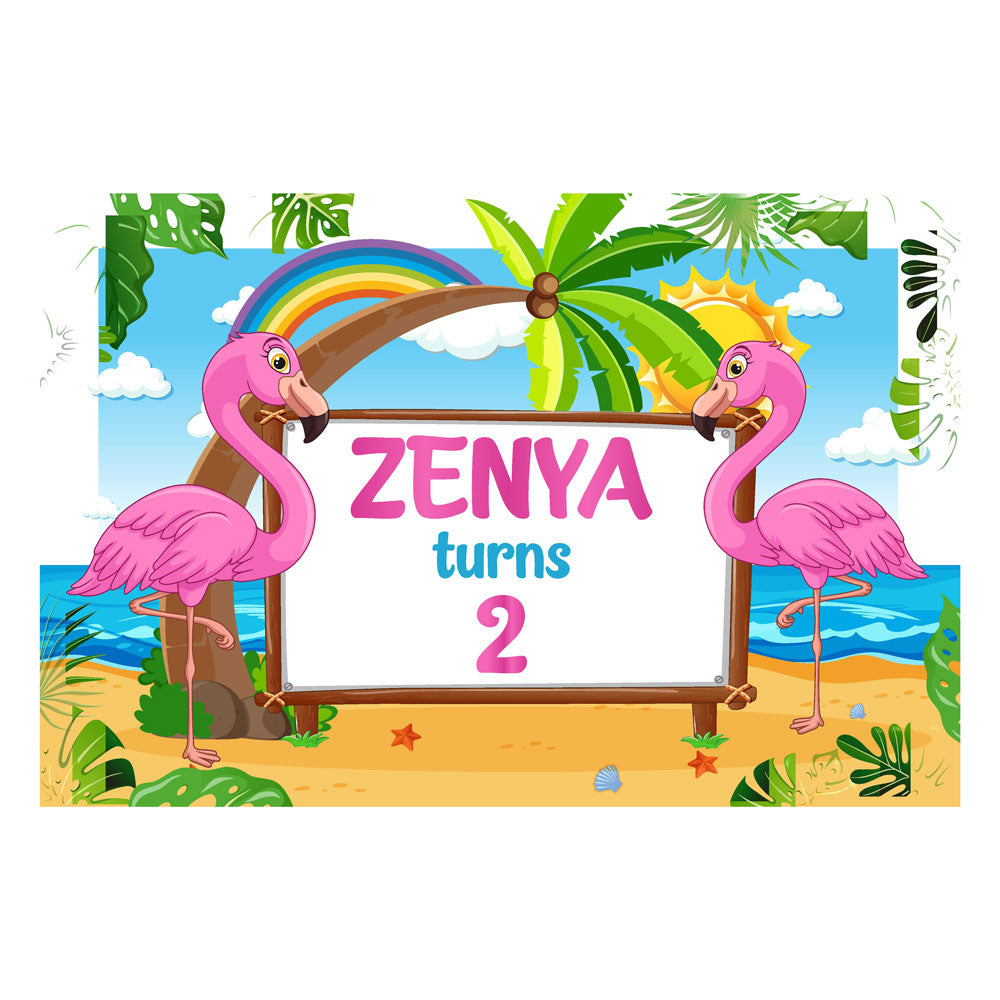Flamingo Theme Personalized Backdrop