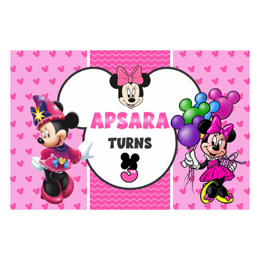 Minnie Mouse Theme Customized Backdrop