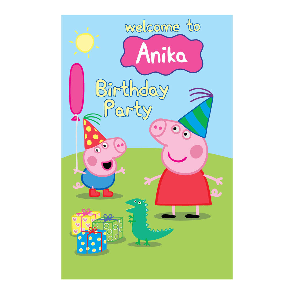 Peppa Pig girl Theme Welcome Board