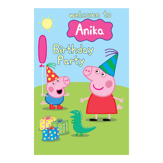 Peppa Pig girl Theme Welcome Board