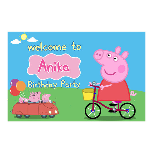 Peppa Pig girl Theme Personalized Welcome Board