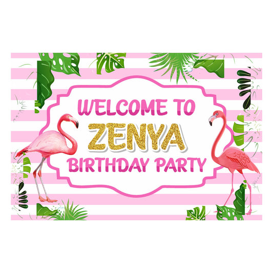 Flamingo Theme Personalized Welcome Board
