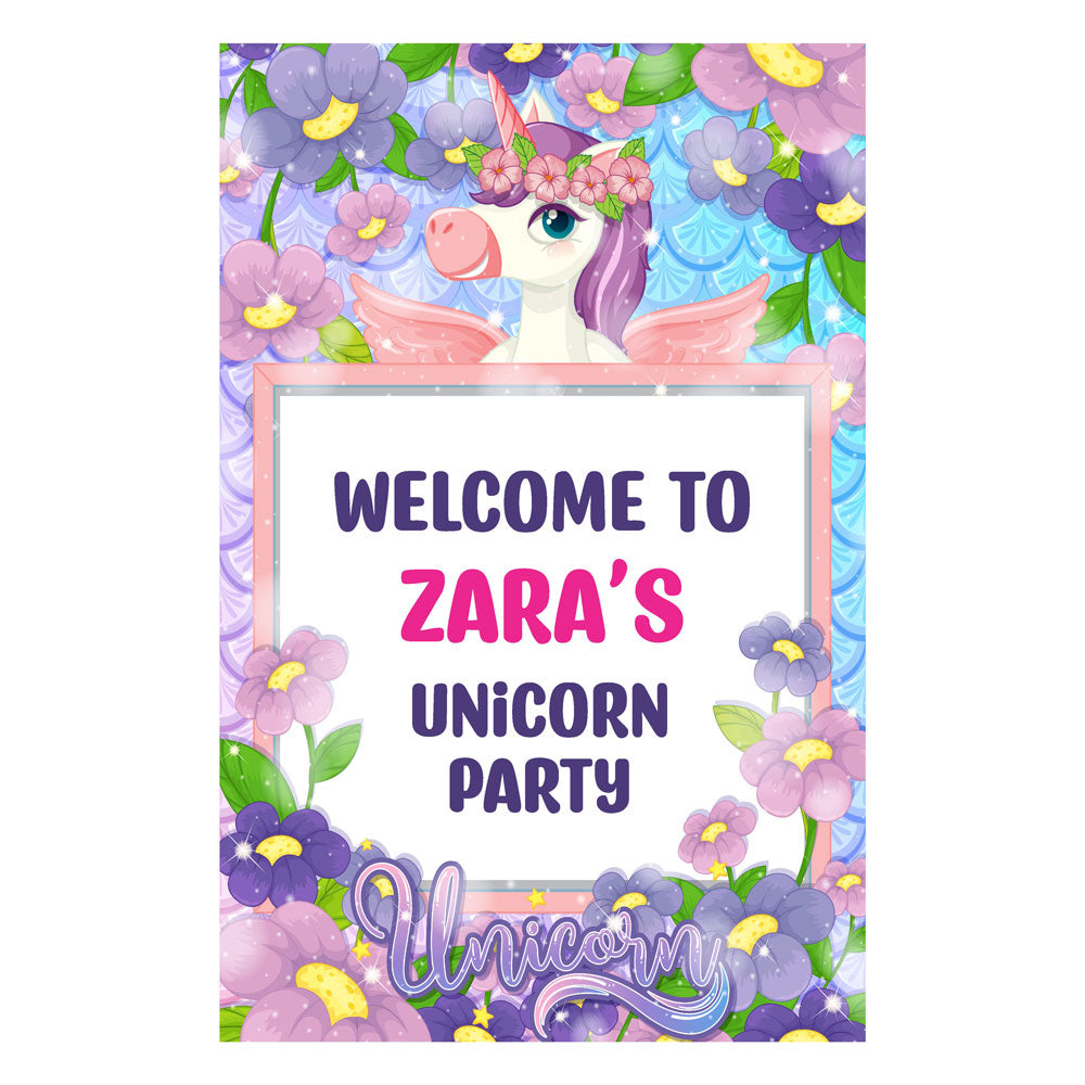 Unicorn Theme Welcome Board
