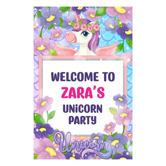 Unicorn Theme Welcome Board
