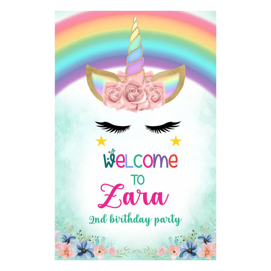 Unicorn Theme Customized Welcome Board
