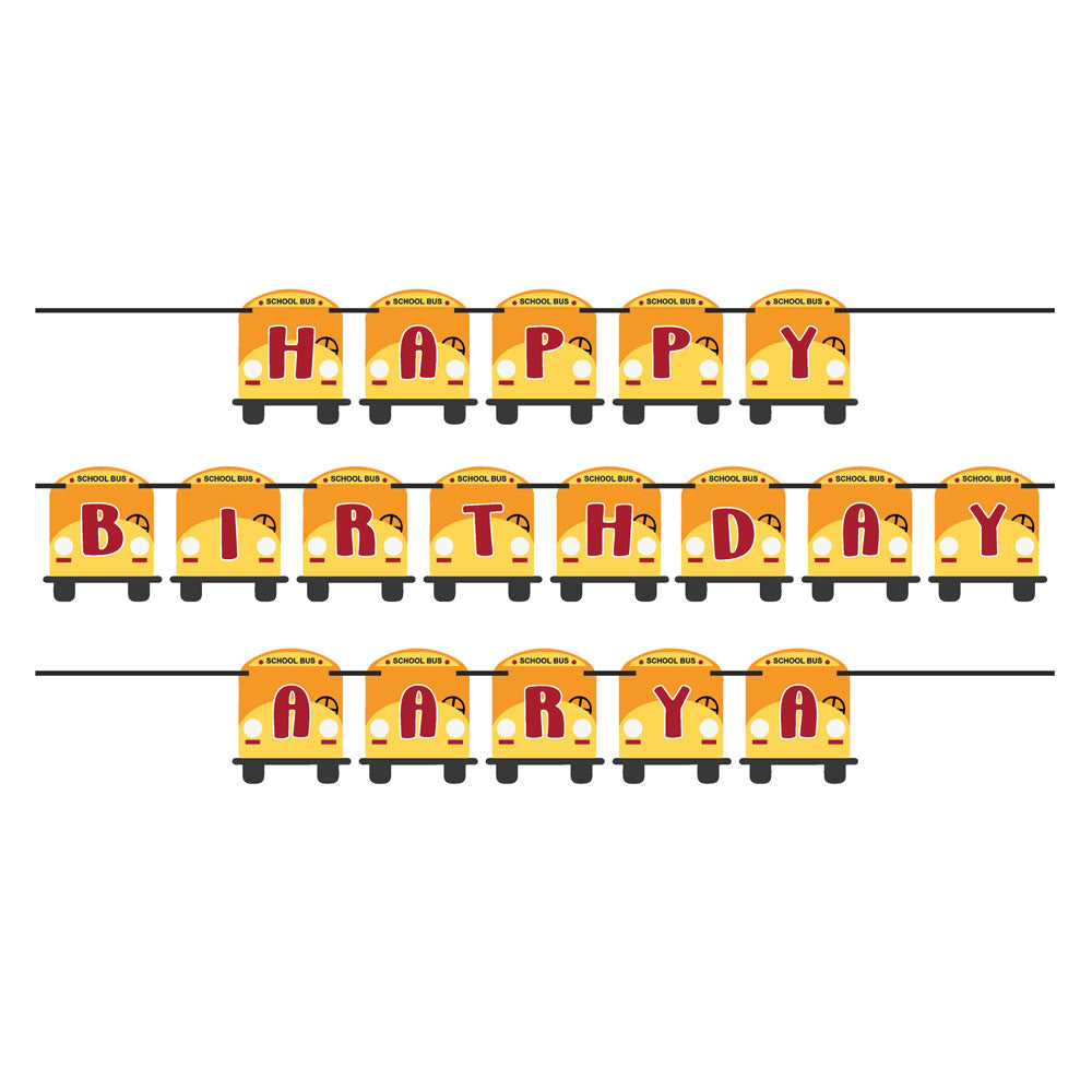 Wheels on the Bus Theme Personalized Bunting