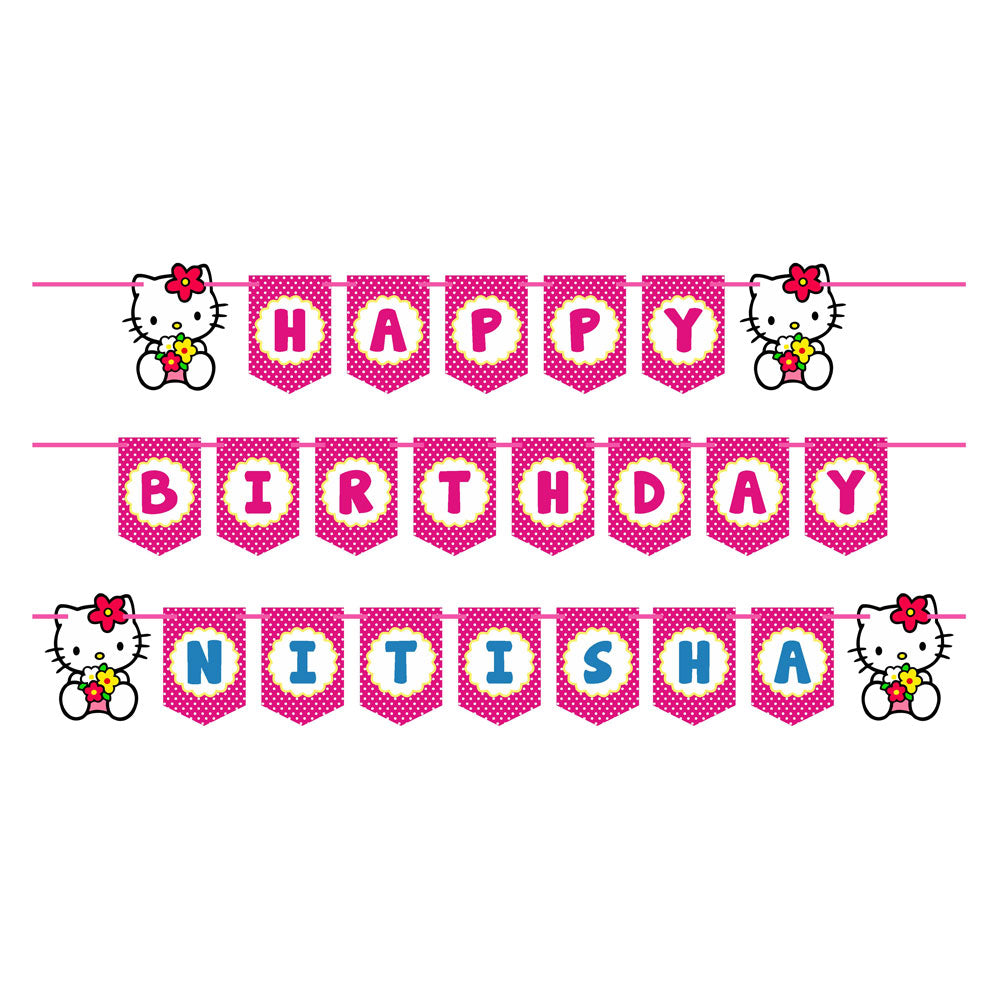 Hello Kitty Theme Personalized Bunting