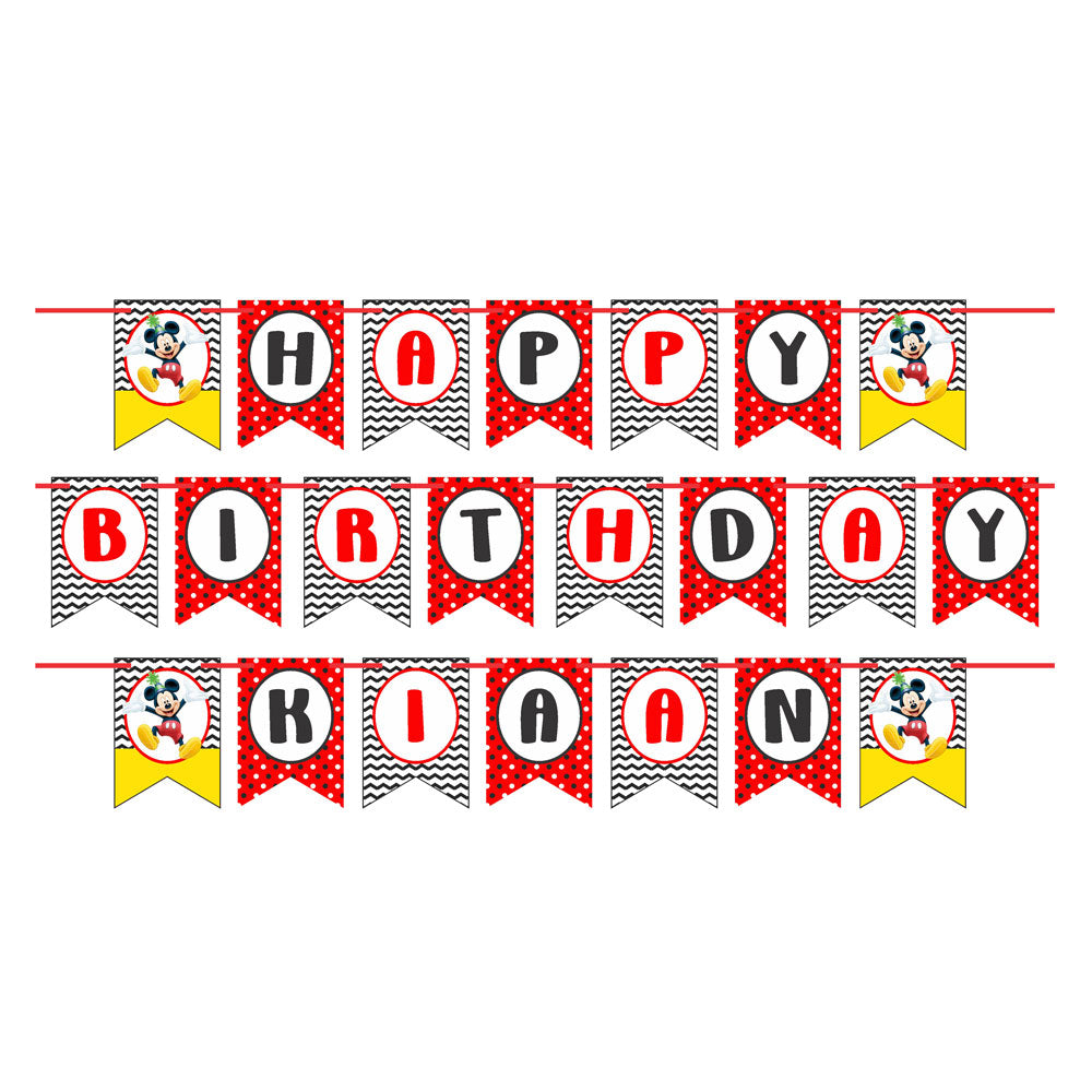 Mickey Mouse Theme Personalized Bunting