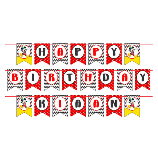 Mickey Mouse Theme Personalized Bunting