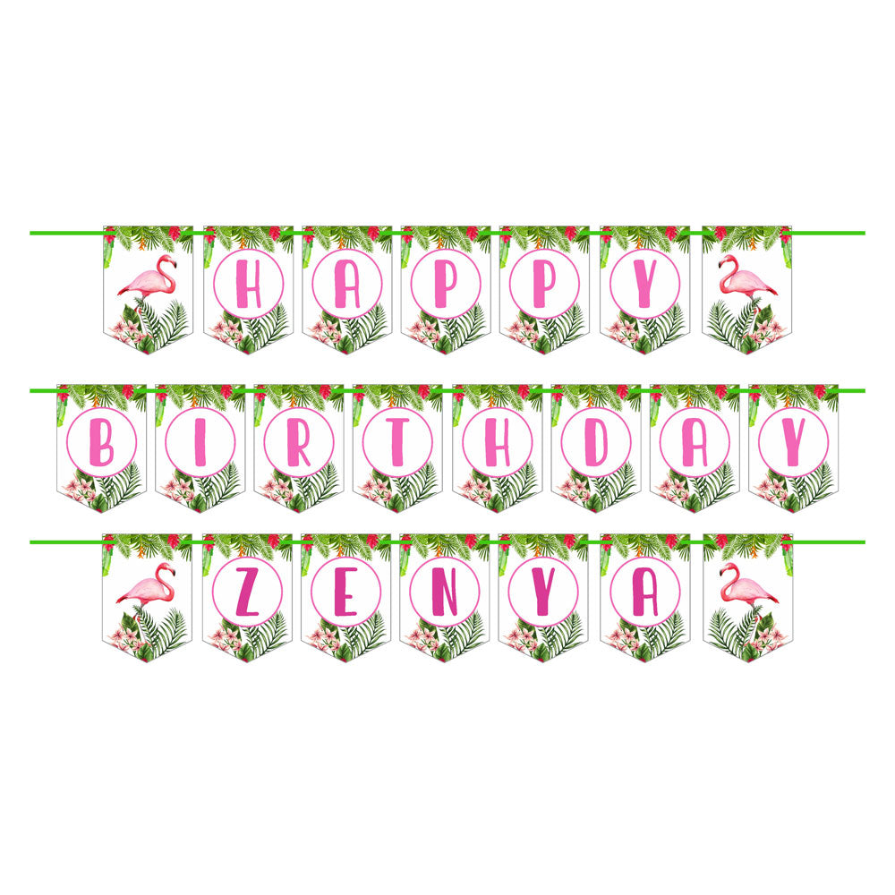 Flamingo Theme Personalized Bunting